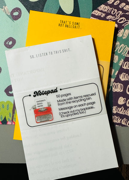 Snarky upcycled notepads