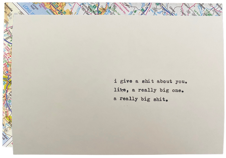 I give a really big shit card