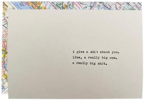 I give a really big shit card