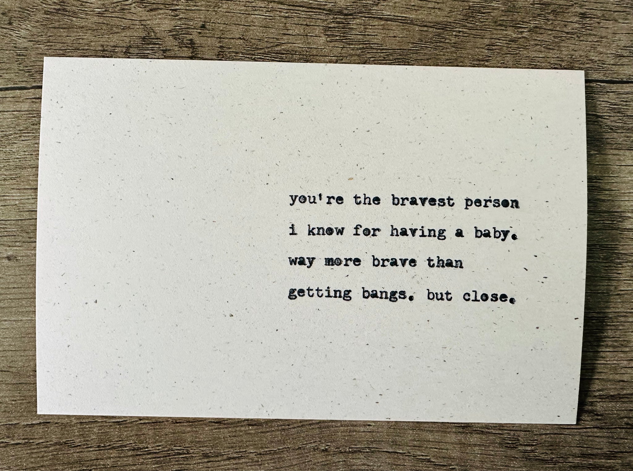 Having a baby is brave card