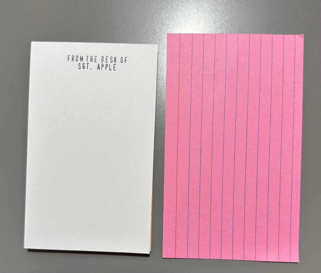Jill's custom notepad order
