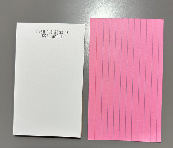 Jill's custom notepad order