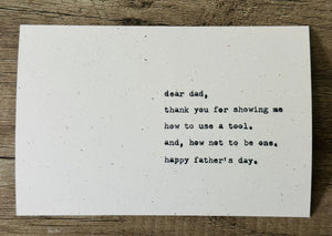 Tools and dads card
