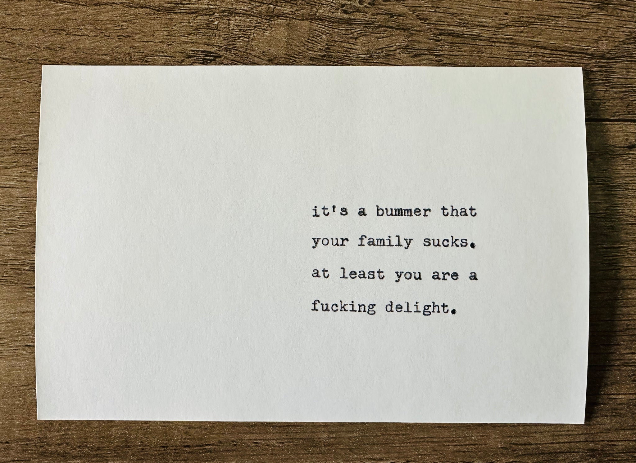 Sometimes parents suck card
