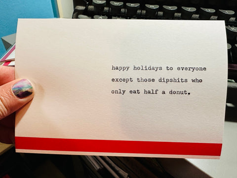 Happy holidays assholes card