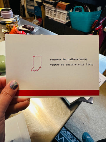Santa's shit list card