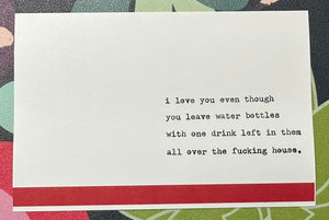Love and housekeeping card