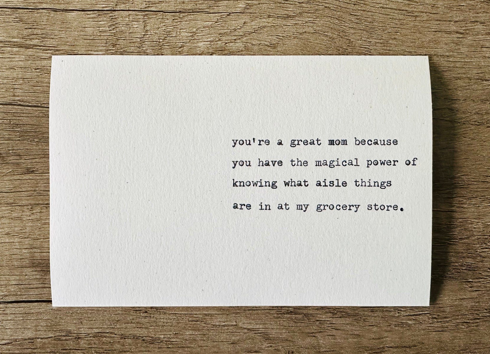 Mom's grocery store magic card
