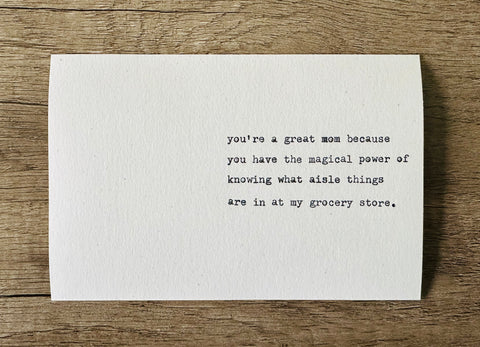 Mom's grocery store magic card