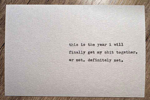 New year goals card