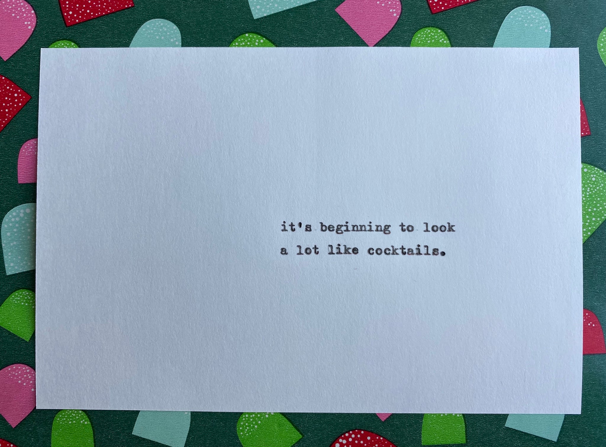 It's beginning to look a lot like cocktails card