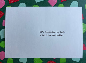 It's beginning to look a lot like cocktails card