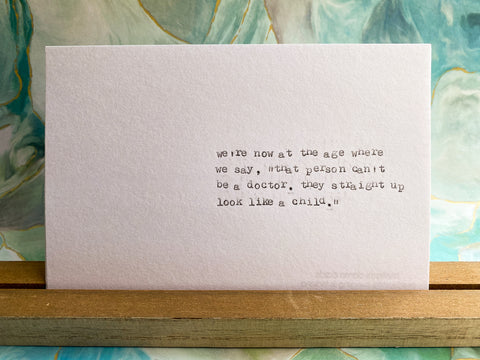 We're getting old card