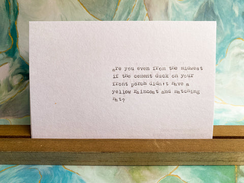 Cement duck card