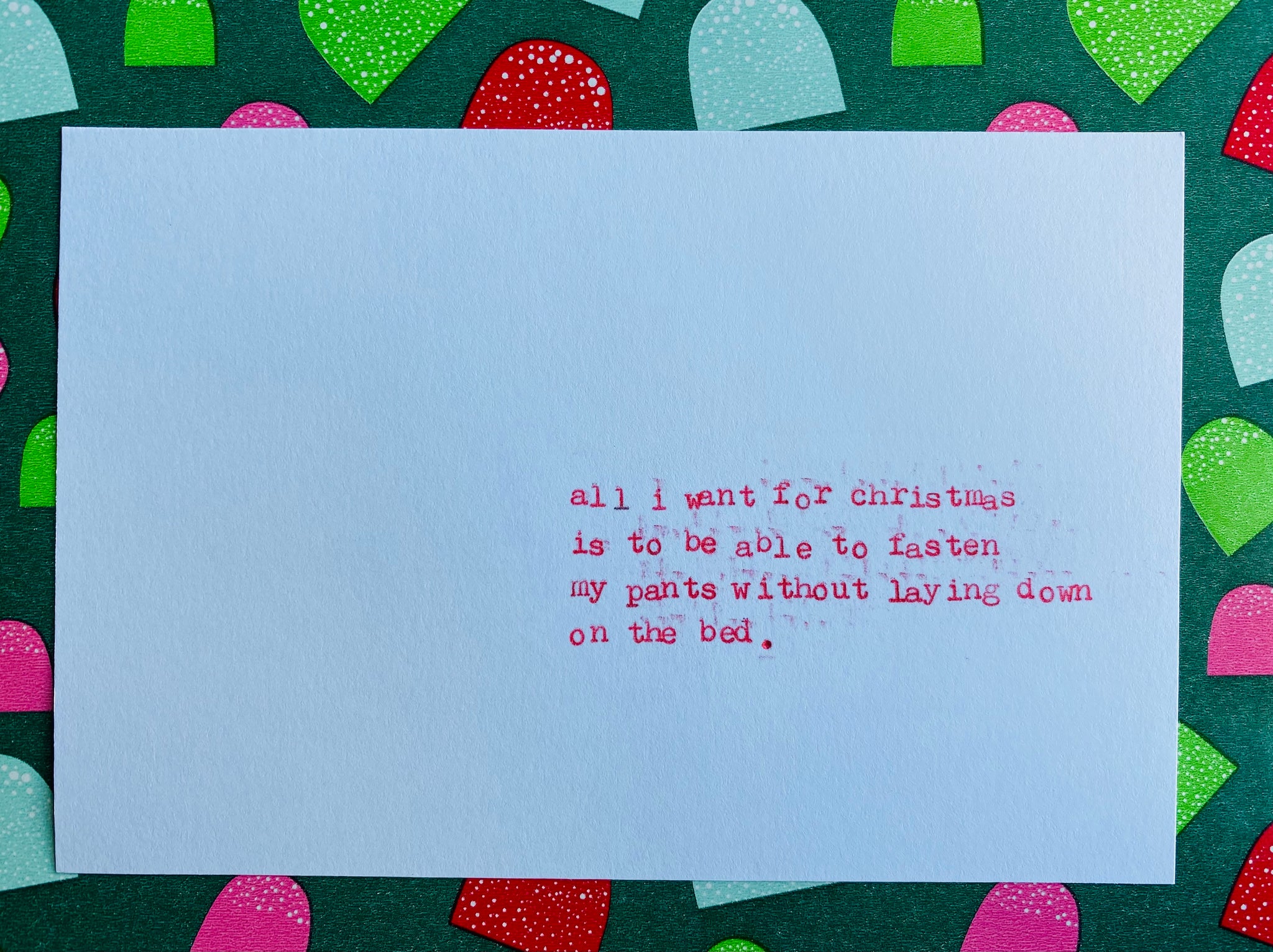 All I want is to fasten my pants card