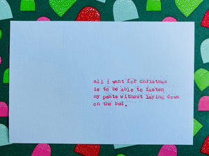 All I want is to fasten my pants card