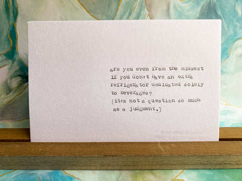 Beer fridge card