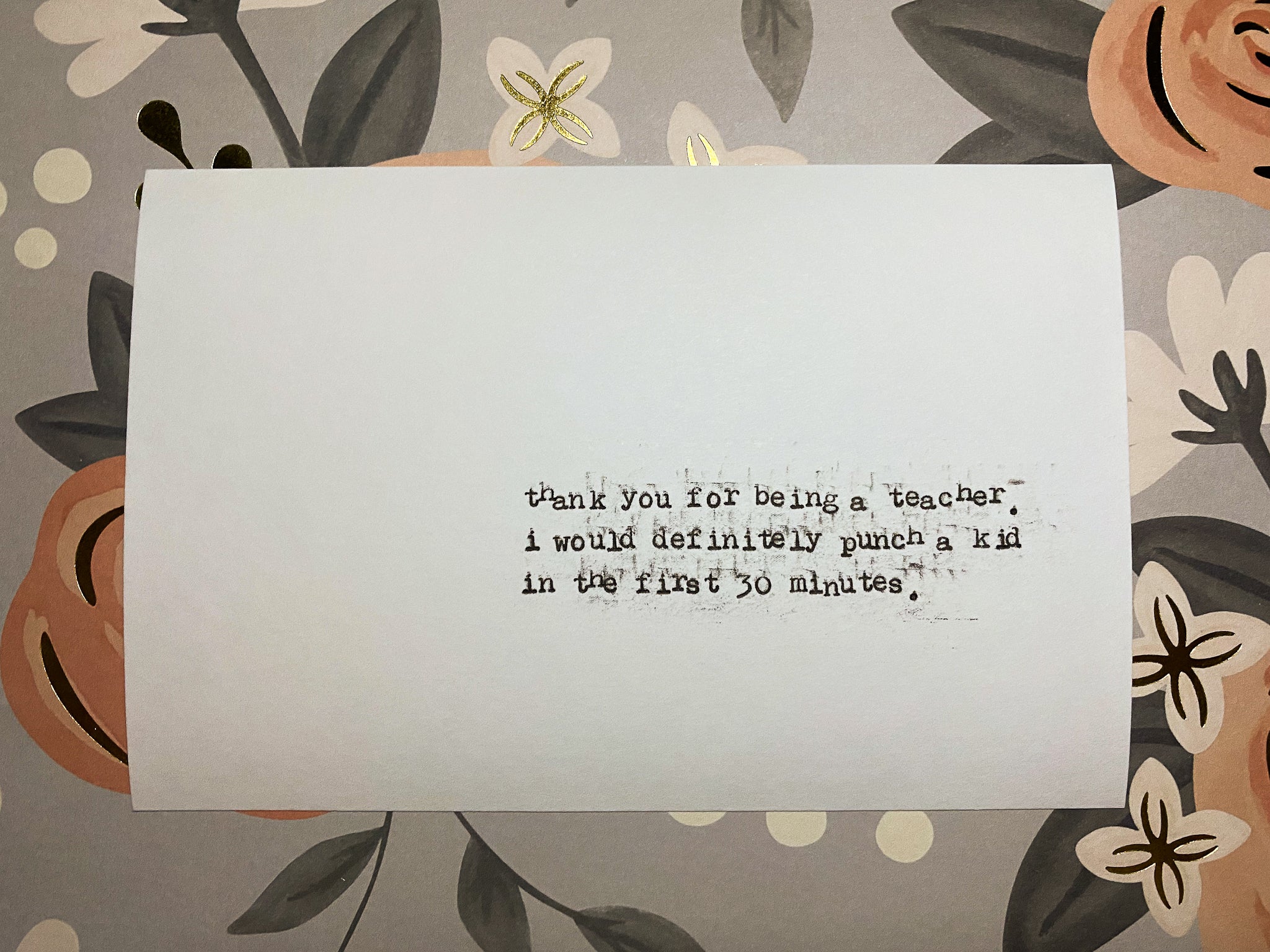 Thank you for being a teacher card