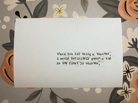 Thank you for being a teacher card
