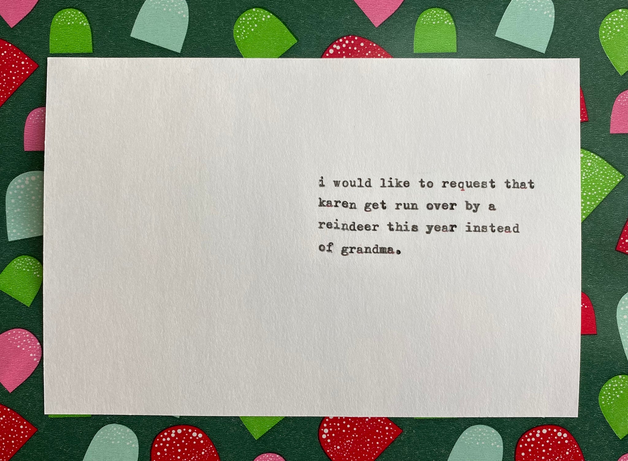 Karen vs. reindeer card