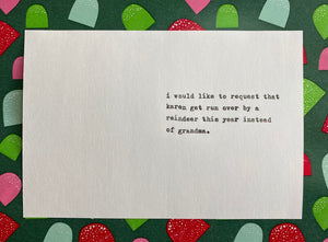 Karen vs. reindeer card