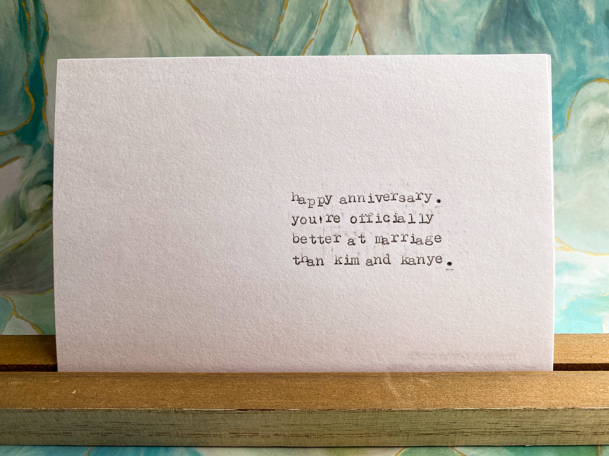 You're better at marriage than... card