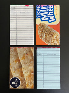 Library checkout card notepad
