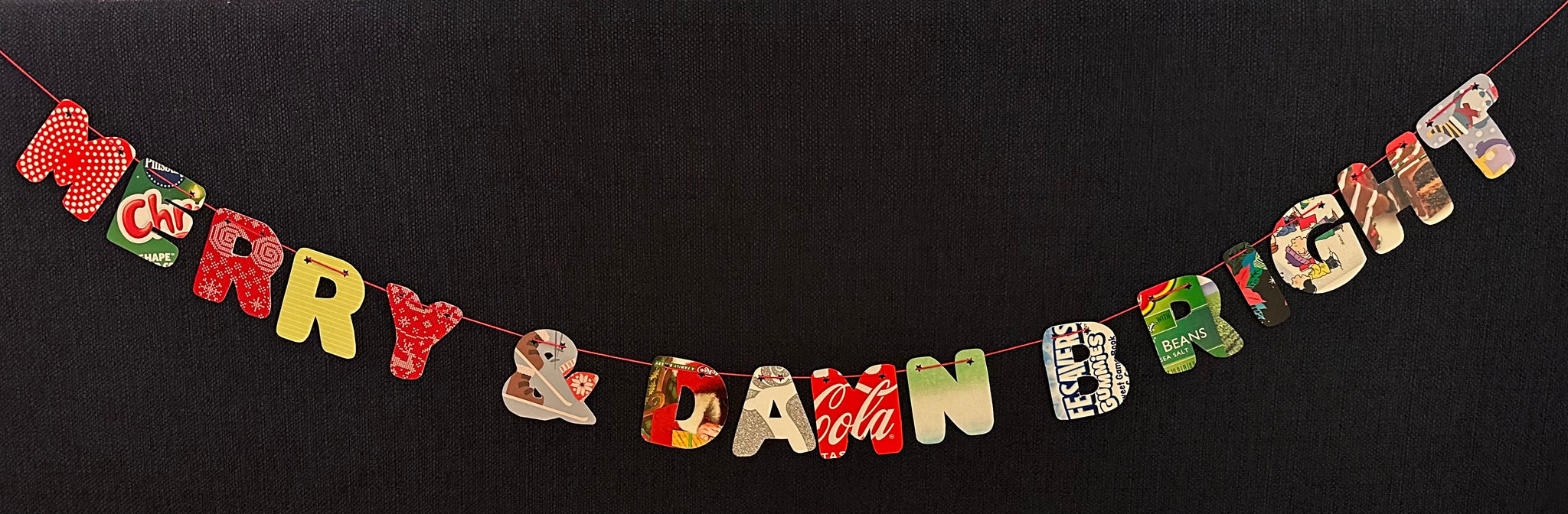 Merry and damn bright banner