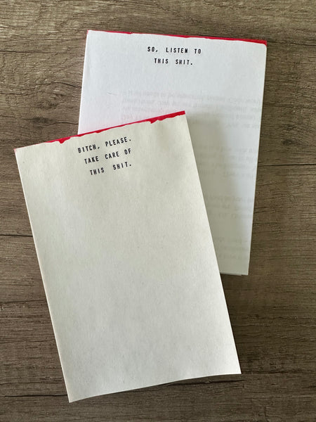 Snarky upcycled notepads