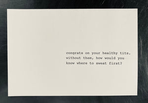 Thankful for boob sweat card