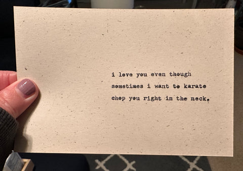 Love and violence card