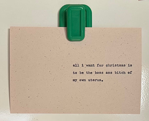 Reproductive rights for Christmas card